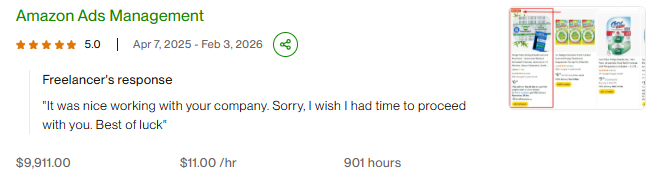 Second client review on Upwork